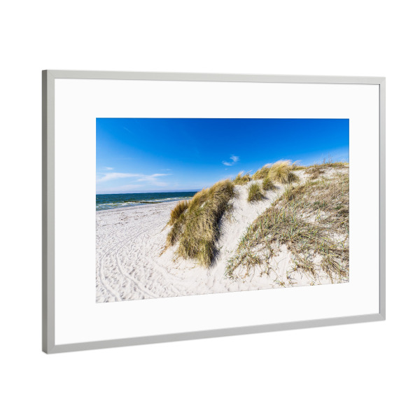 Poster mit Rahmen Silber "Strand, Düne, Ostsee" artboxONE - Natur,Reise,Reise / Strand und Meer