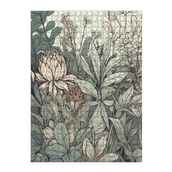 Puzzle Ravensburger "Grüner Garten Illustration" artboxONE - Natur,Floral