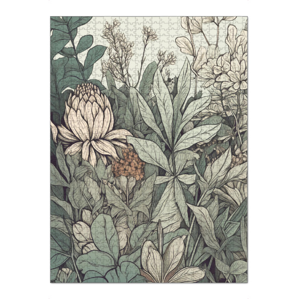 Puzzle Ravensburger "Grüner Garten Illustration" artboxONE - Natur,Floral