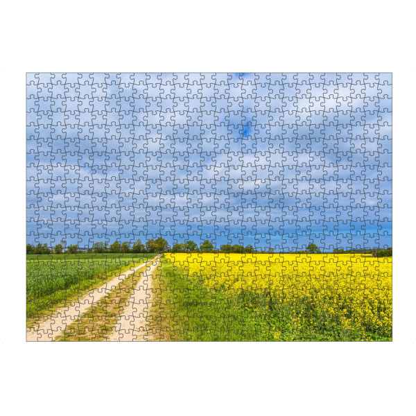 Puzzle Ravensburger "Feldweg, Rapsfeld und Wolken" artboxONE - Natur,Reise