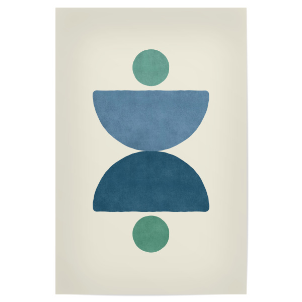 Poster "Halbkreis-Unruh – blau" artboxONE - Abstrakt,Geometrie