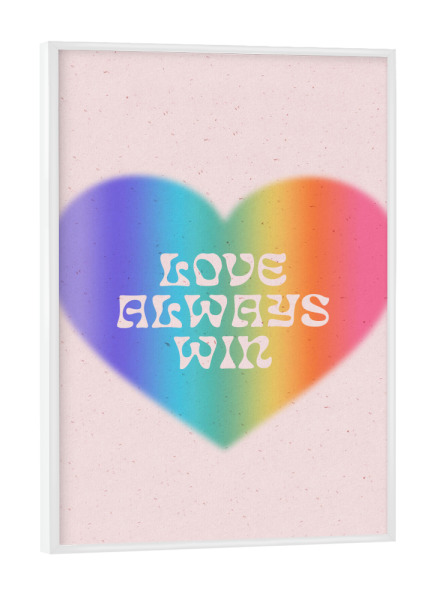 Poster mit weißem Rahmen "Liebe gewinnt immer" artboxONE - Menschen,Liebe