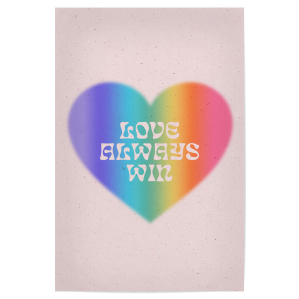 Poster "Liebe gewinnt immer" artboxONE - Menschen,Liebe - Stolz,Stolzmonat,Herz,Aura,Regenbogen,Zitat,Typografie,Liebe,Liebe ist liebe