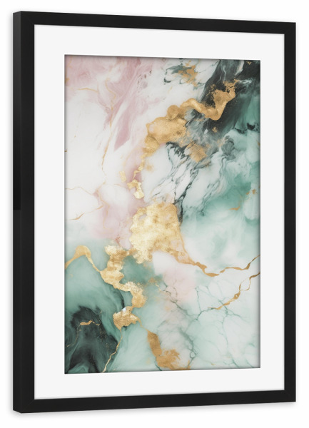 Poster mit Rahmen schwarz "Marmor Paint" artboxONE - Abstrakt,Marmor