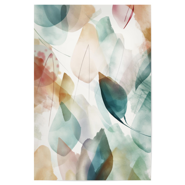 Poster 30x20 cm "Blätter Kleckse" artboxONE - Natur,Floral,Abstrakt