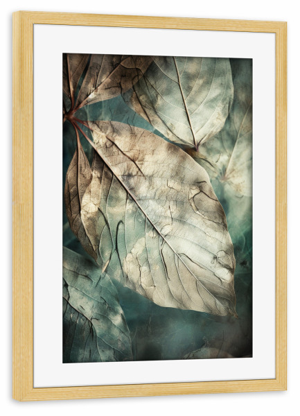 Poster mit Rahmen kiefer "Blattgrün modern" artboxONE - Natur,Floral,Abstrakt