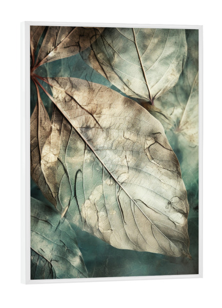 Poster mit weißem Rahmen "Blattgrün modern" artboxONE - Natur,Floral,Abstrakt