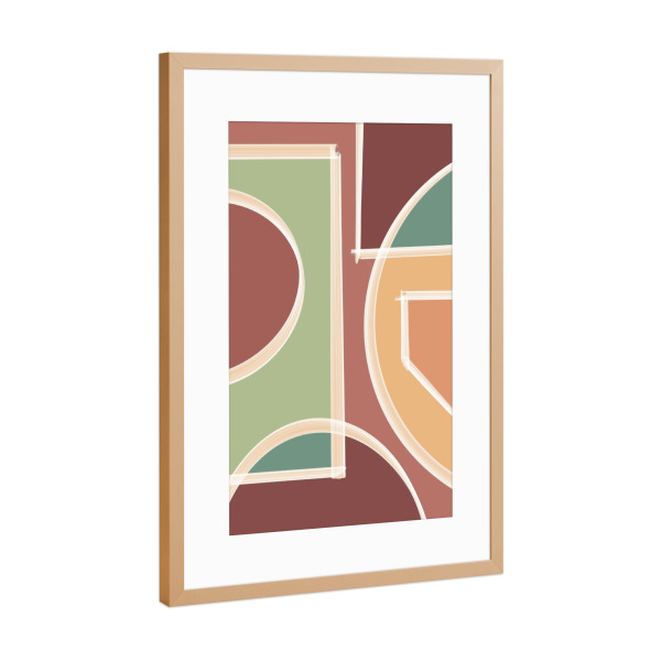 Poster mit Rahmen Kupfer "Abstrakt Herbstfarben" artboxONE - Abstrakt,Geometrie - Abstrakt,Art,Kunst,Zeichnung,Herbst,Bunt,Formen
