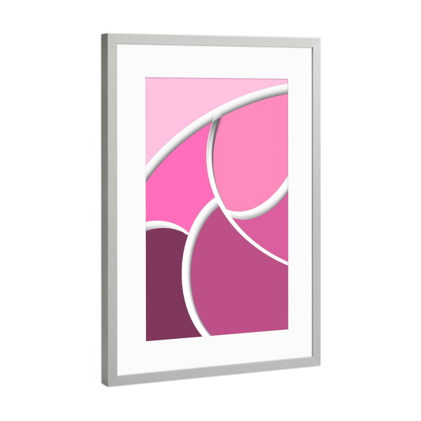 Poster mit Rahmen Silber "Lila Abstrakt" artboxONE - Abstrakt,Geometrie - Abstrakt,Rosa,Zeichnung