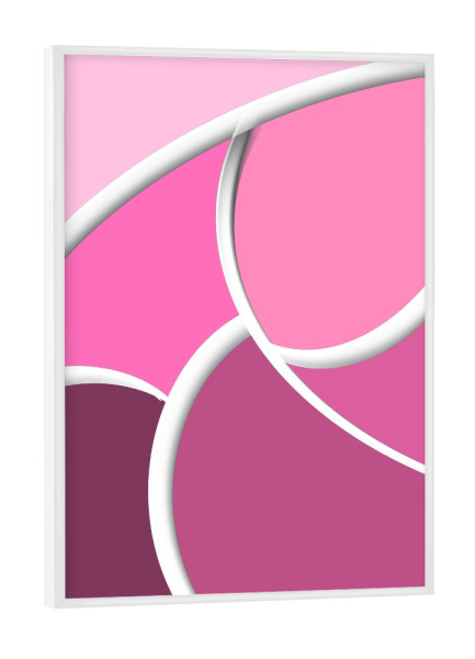 Poster mit weißem Rahmen "Lila Abstrakt" artboxONE - Abstrakt,Geometrie - Abstrakt,Rosa,Zeichnung