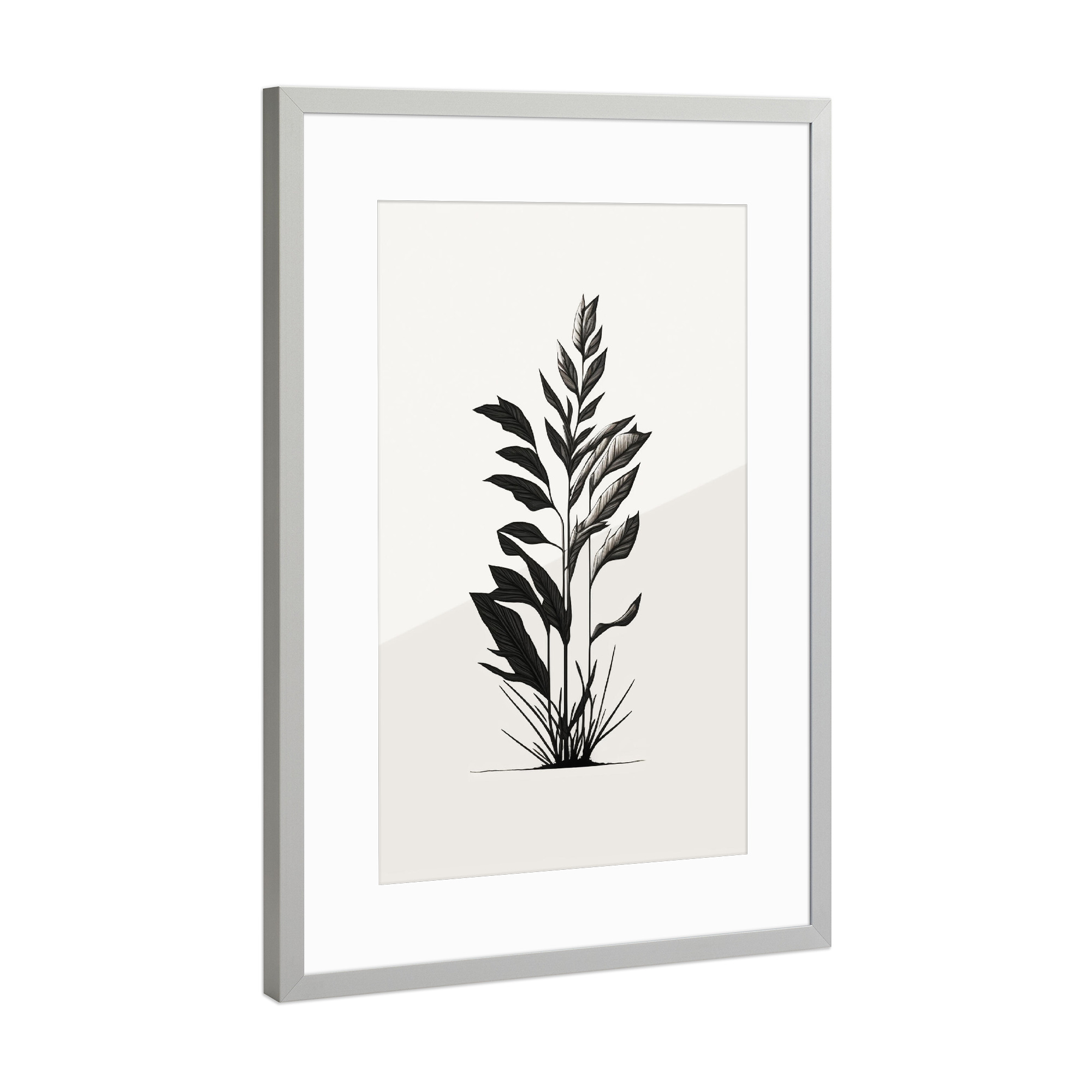 Poster mit Rahmen Silber "Moderne Gräser" artboxONE - Natur,Floral,Abstrakt