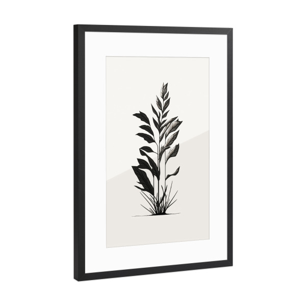 Poster mit Rahmen Schwarz (Metallic) "Moderne Gräser" artboxONE - Natur,Floral,Abstrakt