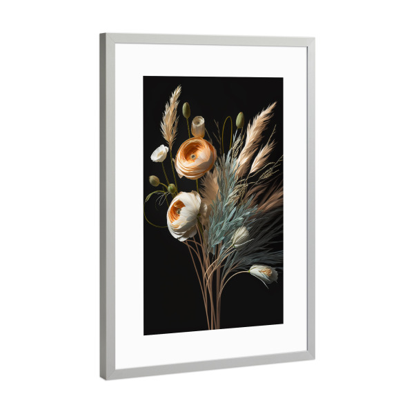Poster mit Rahmen Silber "BOHO Bouquet" artboxONE - Natur,Floral,Fashion