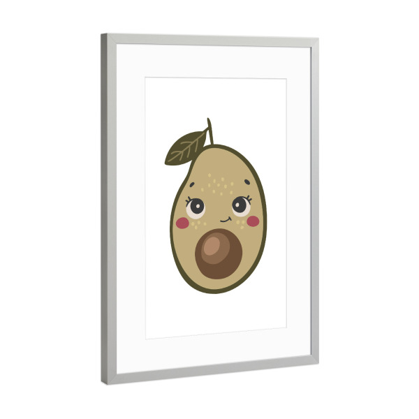 Poster mit Rahmen Silber "Abstraktes Avocado-Fruchtdesign" artboxONE - Essen & Trinken / Obst & Gemüse