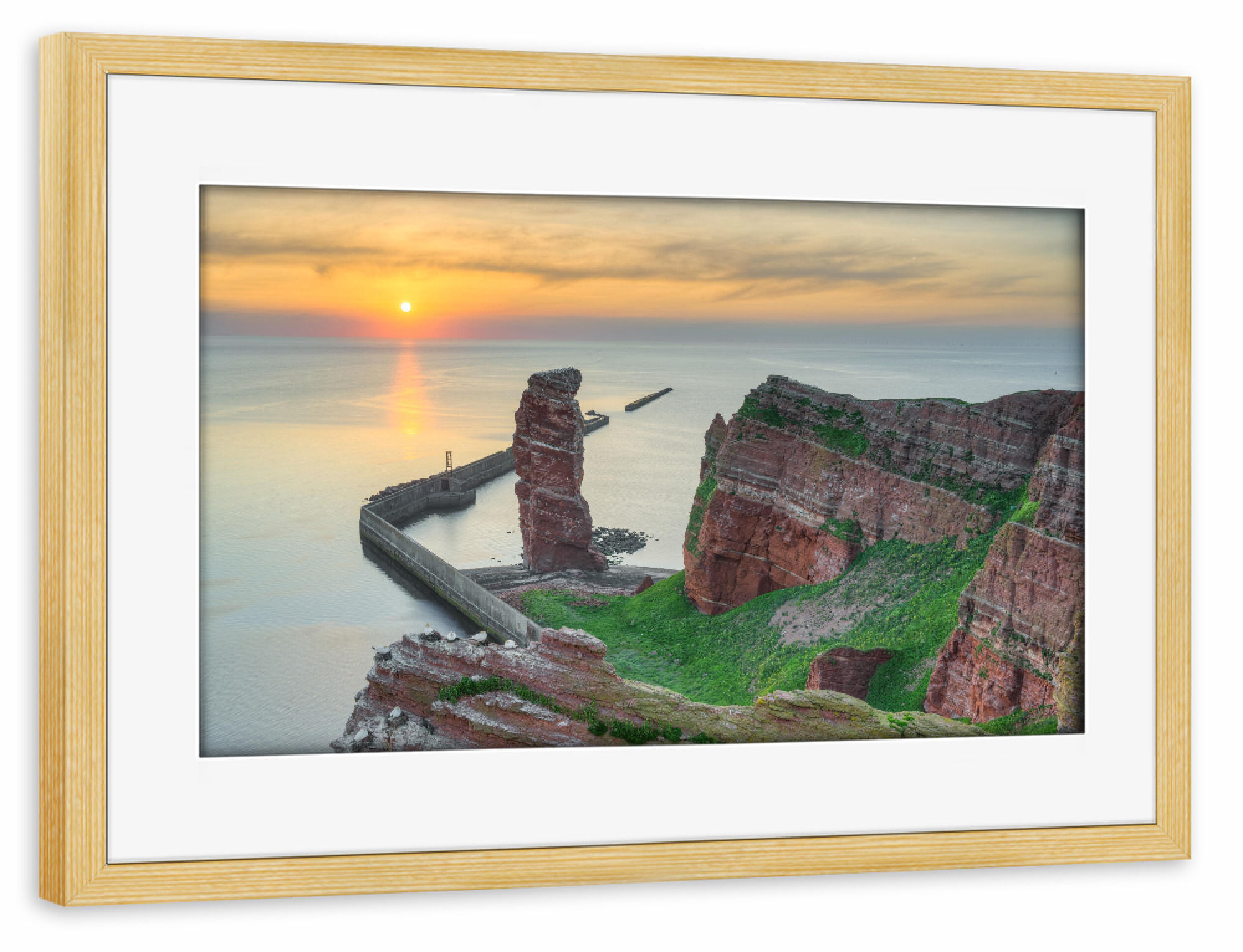 Poster mit Rahmen kiefer "Lange Anna auf Helgoland" artboxONE - Natur,Reise,Reise / Strand und Meer