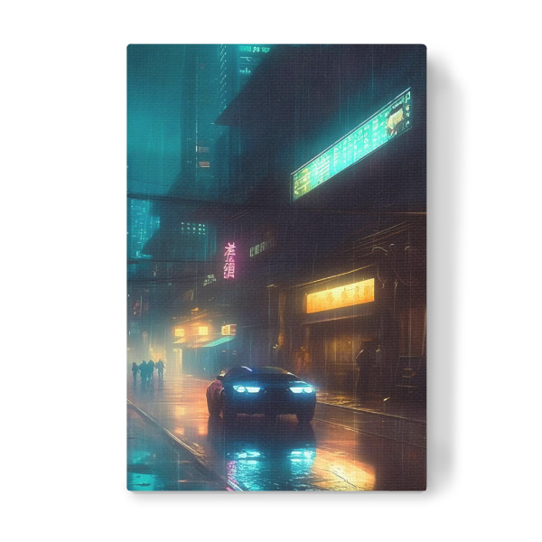 Leinwandbild "Ein Neon-Roadtrip" artboxONE - Städte,Automobile,Fiktion