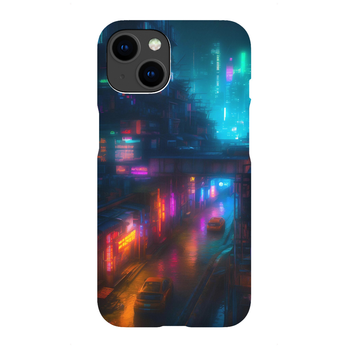 iPhone "Leuchtendes Neon-Stadtbild" Premium-Case Handyhülle artboxONE