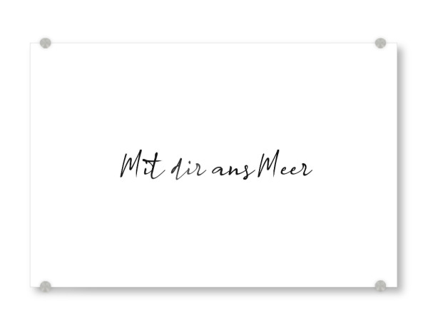 Acrylglasbild "Mit dir ans Meer" artboxONE - Typografie,Reise,Schwarzweiß,Liebe,Buchstaben / M