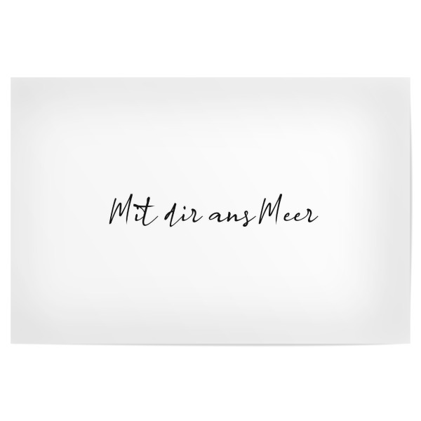 Poster "Mit dir ans Meer" artboxONE - Typografie,Reise,Schwarzweiß,Liebe,Buchstaben / M