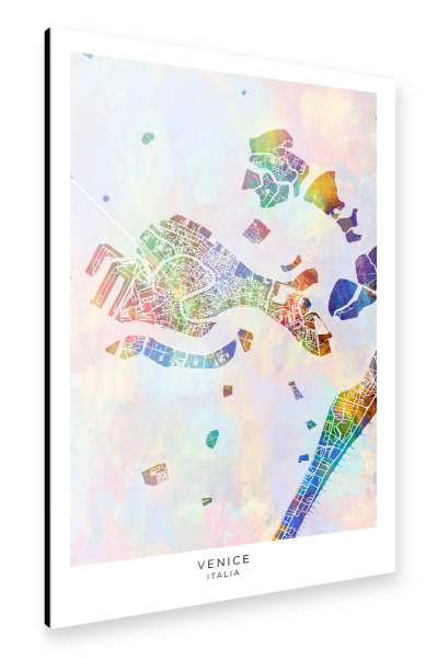 Alu-Dibond "Venedig Italien Stadtplan Farbe" 30x20 cm artboxONE