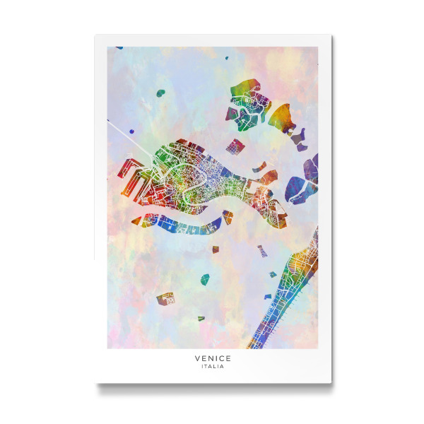 Galerie-Print "Venedig Italien Stadtplan Farbe" 30x20 cm artboxONE