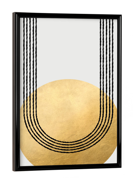 Poster mit schwarzem Rahmen "Gold, ausgewogen" artboxONE - Abstrakt,Geometrie
