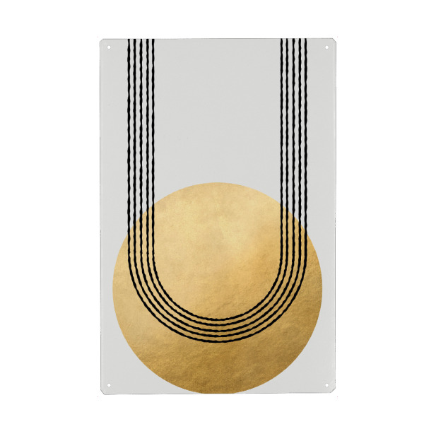 Metall Poster "Gold, ausgewogen" artboxONE - Abstrakt,Geometrie - Gold,Gleichgewicht,Bögen,Bogen,Symmetrie,Boho,Bohemien,Geometrie,Formen,Abstrakt