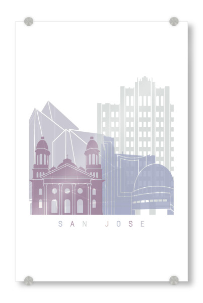 Acrylglasbild "SAN JOSE SKYLINE PASTELL" artboxONE - Städte,Architektur