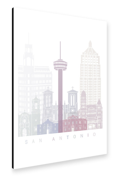 Alu-Dibond "SAN ANTONIO SKYLINE PASTELL" 30x20 cm artboxONE