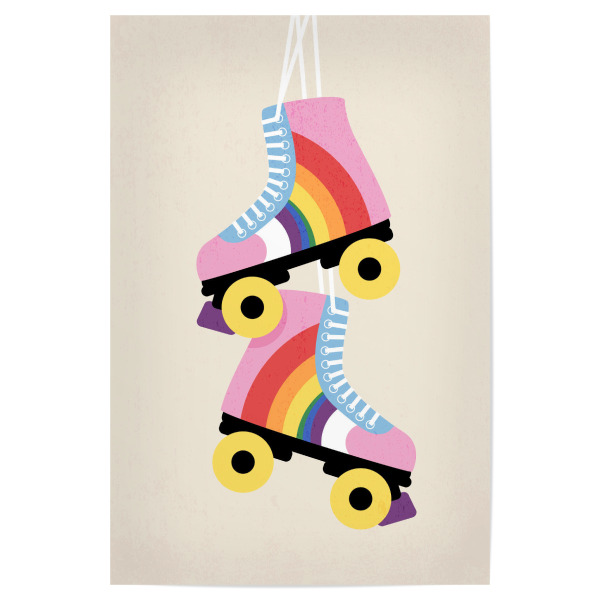Poster "Regenbogen-Rollschuhe" artboxONE - Für Kinder,Liebe,Fashion