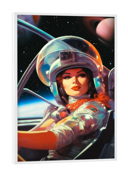 Poster mit weißem Rahmen "Nächster Stop Mars" artboxONE - Reise,Menschen,Galaxy