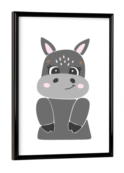 Poster mit schwarzem Rahmen "Abstraktes Esel-Design" artboxONE - Für Kinder,Tiere