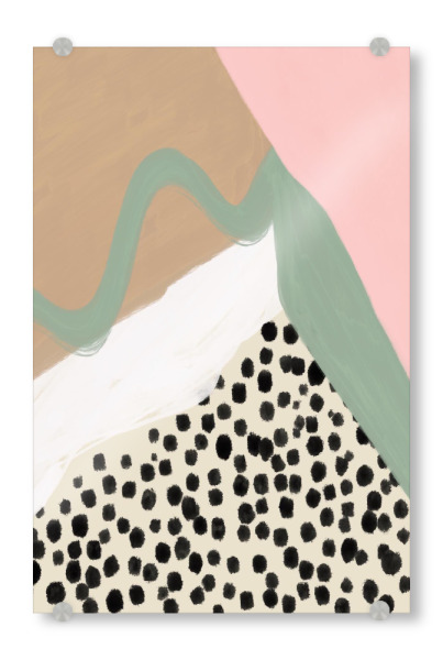 Acrylglasbild "Crazy life boho soft" artboxONE - Abstrakt - Boho,Crazylife,Dots,Punkte,Brown,Handyhülle,Trend