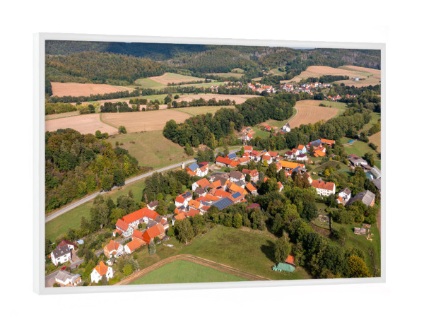 Poster mit weißem Rahmen "Das Dorf Breitzbach" artboxONE - Natur,Architektur