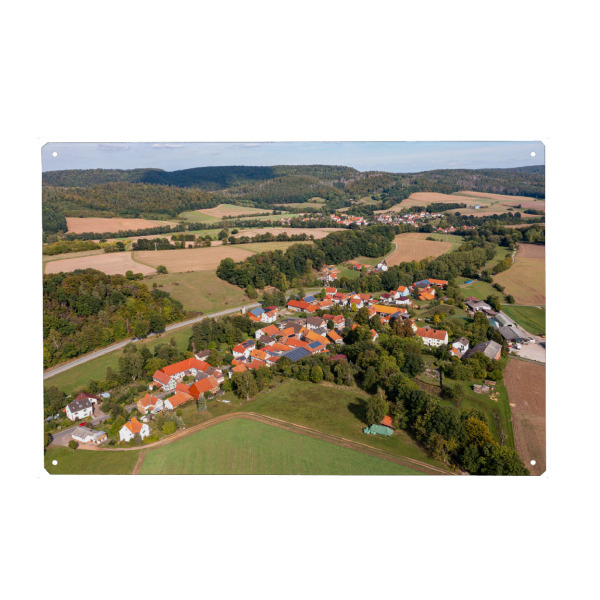 Holzbild "Das Dorf Breitzbach" artboxONE - Natur,Architektur - Herleshausen,Breitzbach,Hessen,Dorf,Nordhessen,Landschaft,Natur,Felder,Ringgau,Werratal