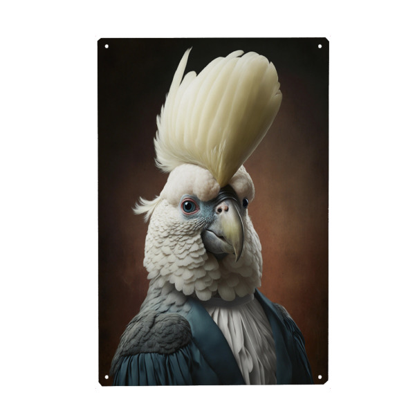 Holzbild "Richter Kakadu Emil" artboxONE - Tiere,Lustig