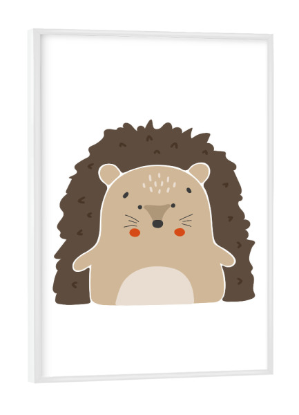 Poster mit weißem Rahmen "Abstraktes Igel-Design" artboxONE - Für Kinder,Tiere