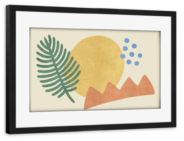 Poster mit Rahmen schwarz "Tropische Formen" artboxONE - Abstrakt