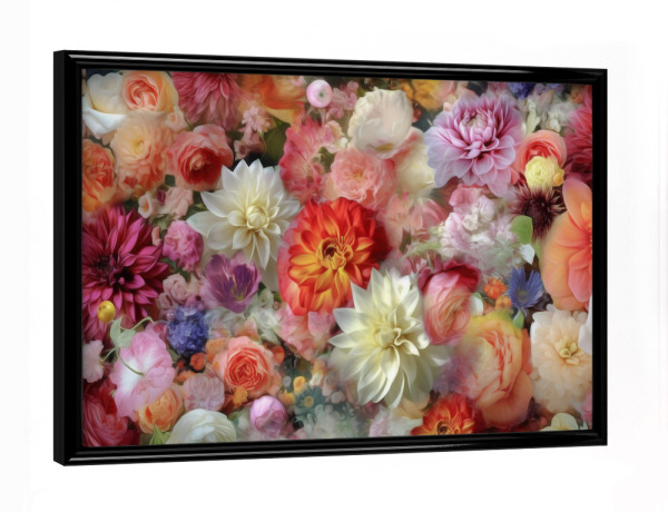 Poster mit schwarzem Rahmen "Bunte Blumen liebe" artboxONE - Natur,Floral