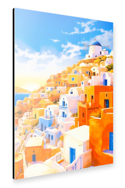 Alu-Dibond "Sommerurlaub auf Santorini" 30x20 cm artboxONE