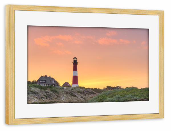 Poster mit Rahmen kiefer "Sylt Sonnenaufgang in Hörnum" artboxONE - Reise,Architektur,Reise / Strand und Meer