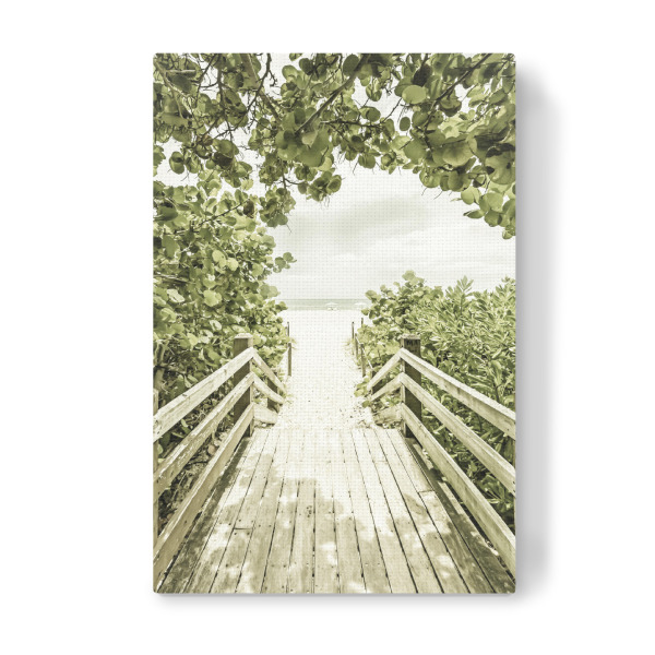 Leinwandbild "Brücke zum Strand | Vintage" artboxONE - Natur,Reise / Strand und Meer,Reise / Länder