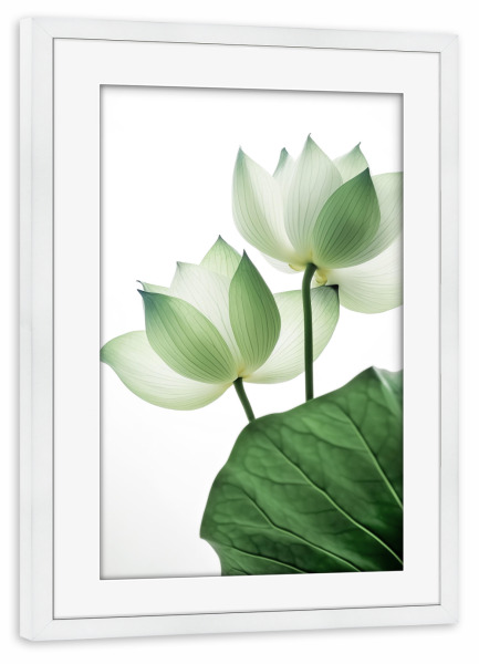 Poster mit Rahmen weiß "Lotos Blüte" artboxONE - Natur,Reise,Floral