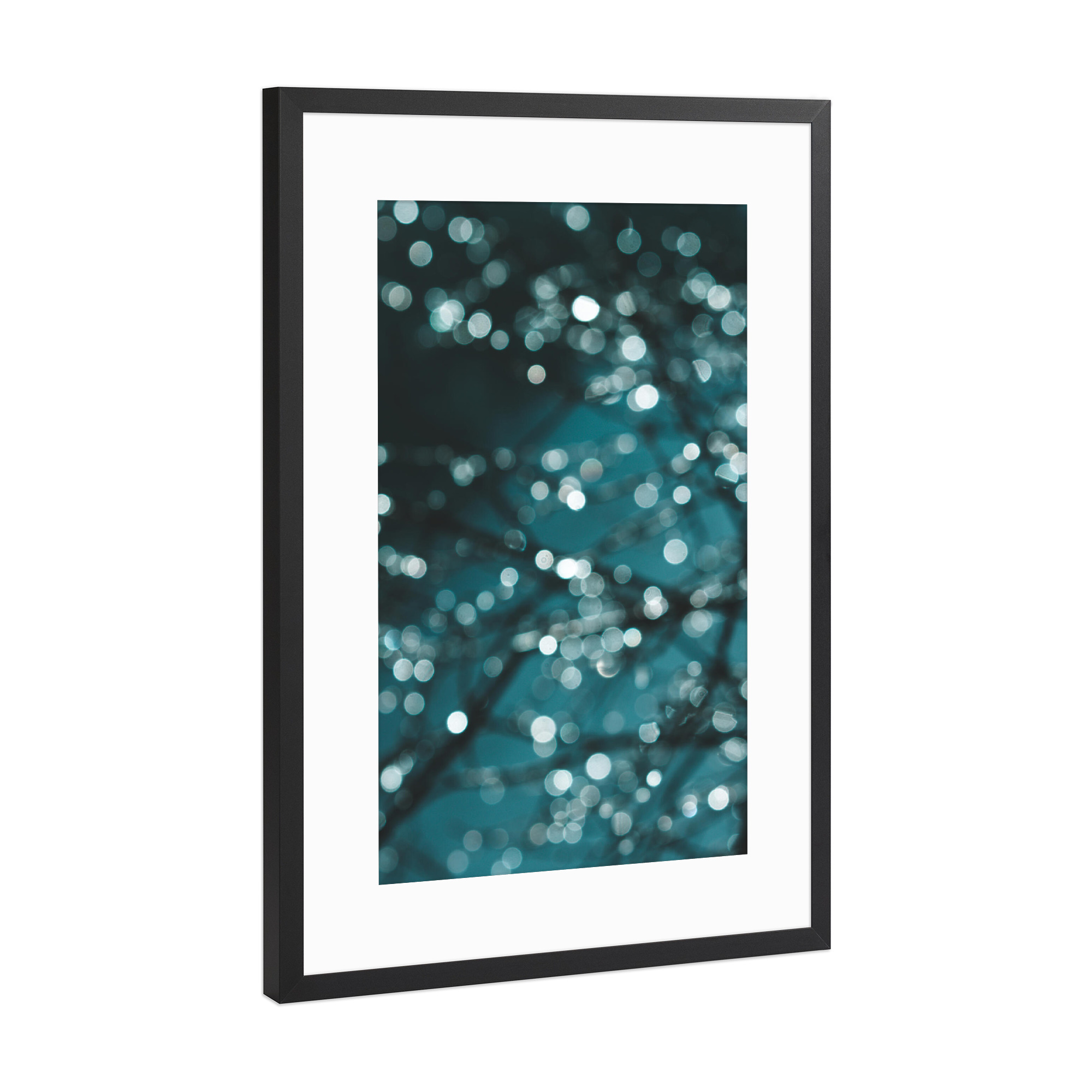 Poster mit Rahmen Schwarz (Metallic) "Mitternachtsfunkeln" artboxONE - Natur,Weihnachten
