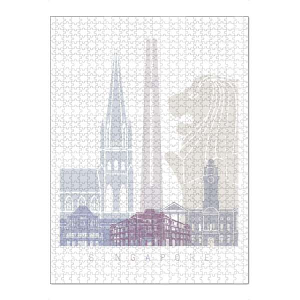 Puzzle Ravensburger "SINGAPUR SKYLINE PASTELL" artboxONE - Städte,Architektur