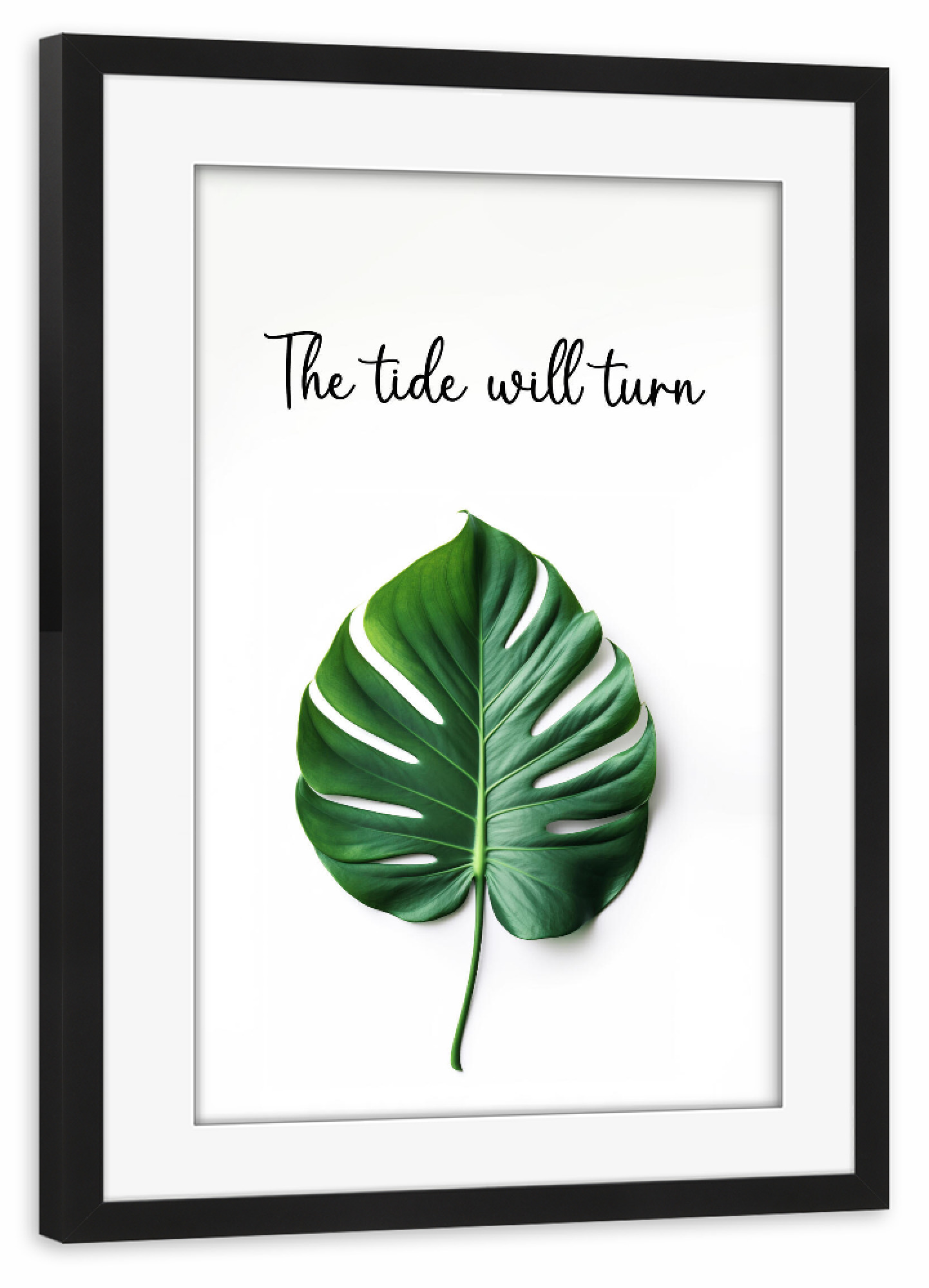Poster mit Rahmen schwarz "Tide will Turn" artboxONE - Natur,Floral,Lustig