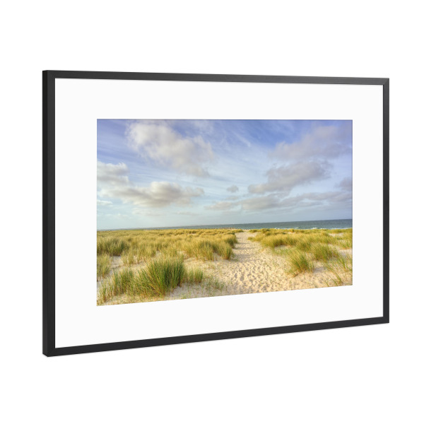 Poster mit Rahmen Schwarz (Metallic) "Sylt Weststrand in Hörnum" artboxONE - Natur,Reise,Reise / Strand und Meer