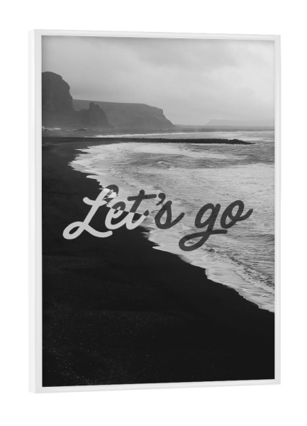 Poster mit weißem Rahmen "Lass uns geheimnisvoll werden" artboxONE - Typografie,Natur,Reise
