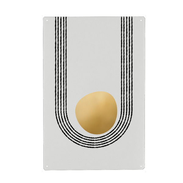 Holzbild "Gold, unausgeglichen" artboxONE - Abstrakt,Geometrie - Gold,Bögen,Gleichgewicht,Abstrakt,Formen,Geometrie