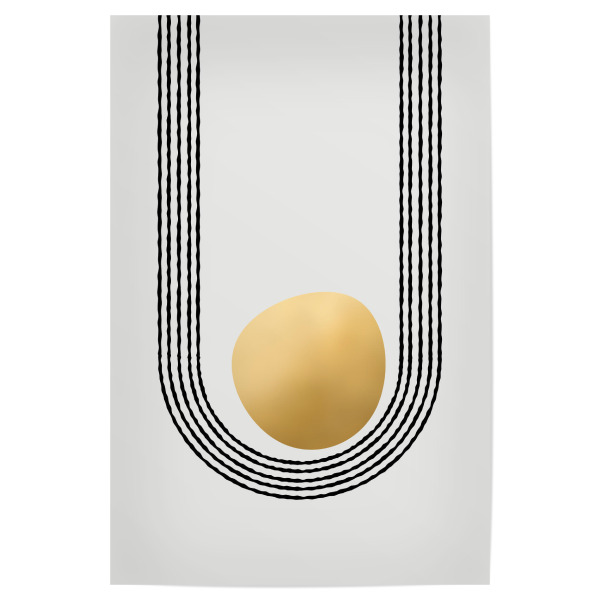 Poster "Gold, unausgeglichen" artboxONE - Abstrakt,Geometrie - Gold,Bögen,Gleichgewicht,Abstrakt,Formen,Geometrie